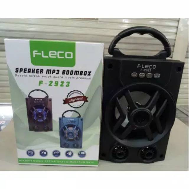 SPEAKER BLUETOOTH PORTABLE FLECO F2923/2922  RECHARGABLE LED MP3 SALON AKTIF BOOMBOX USB WIRELESS