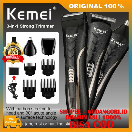 Mesin Cukur Kemei Clipper 3 in 1 ORIGINAL