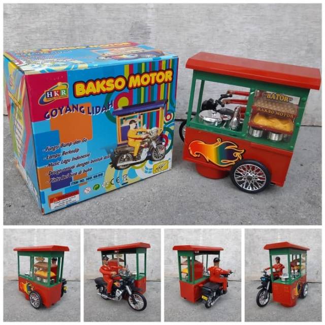 Mainan Gerobak Bakso Bump Go Baterai - Motor Batre Anak Edukatif
