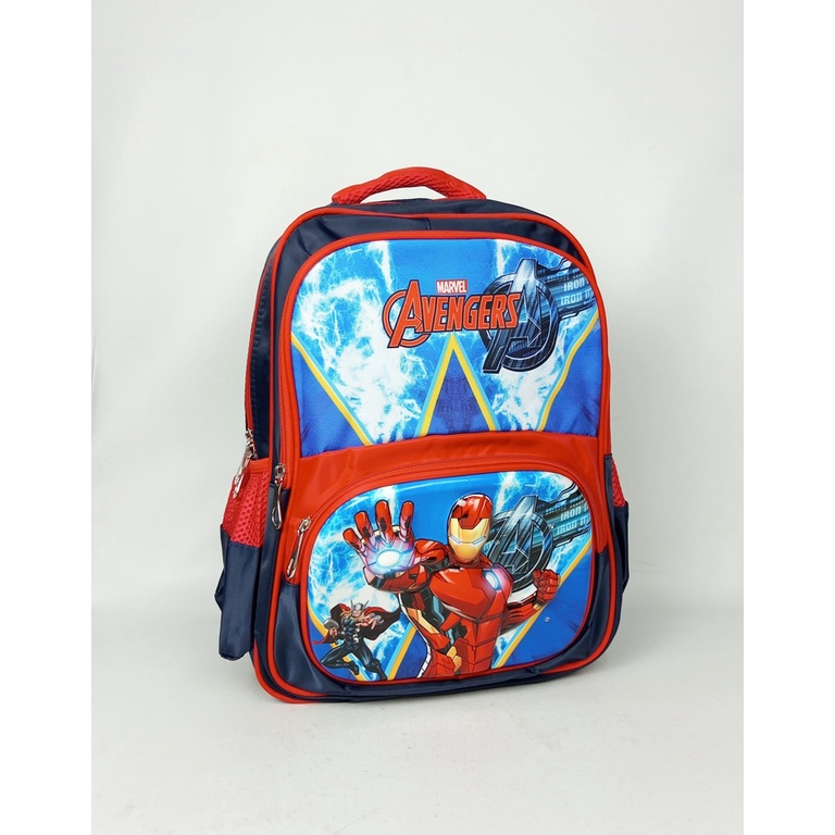 Tas Anak Cowok Alto Emboss Tas Ransel Anak Sekolah Lampu Gambar Transfomers Avengers Ironman Terbaru