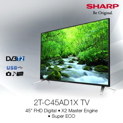 Sharp Aquos Led Tv 45 Inch 2t C45ad1x Full Hd Tv Led Usb Movie Digital Slim Design Shopee Indonesia