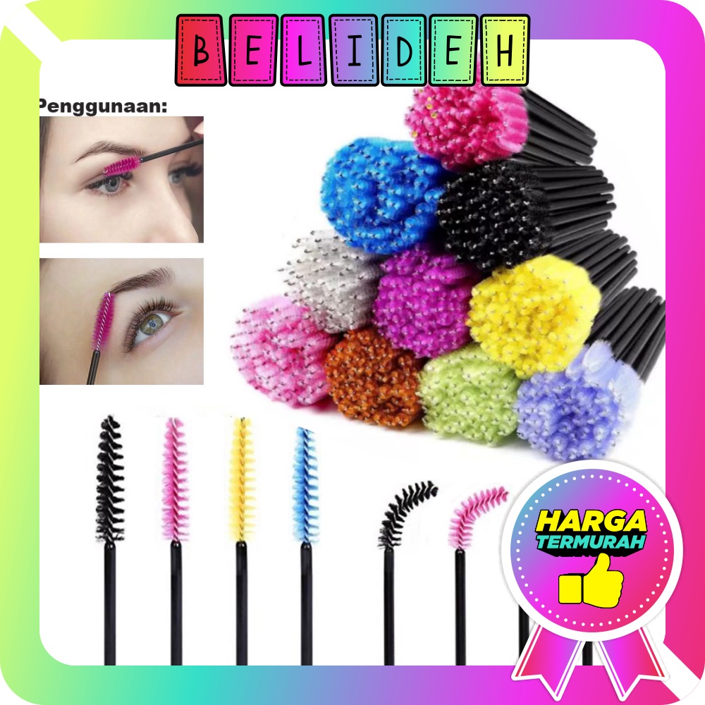 BELIDEH Disposable Lip Brush/Mascara Wand Applicator / Mascara Wand Brush Sisir Mascara / Eyeliner Brush Mascara Wand Brush/Kuas Bibir/ Spoolie Brush/ Sisir Kuas Maskara Sikat Eyelash Bulu Mata Extention R743