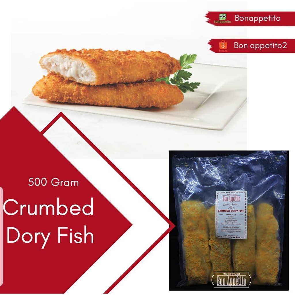 

Crumbed Dory Fish 500 Gram / Ikan Dory Tepung Isi 3-4 Potong / Ready To Fry