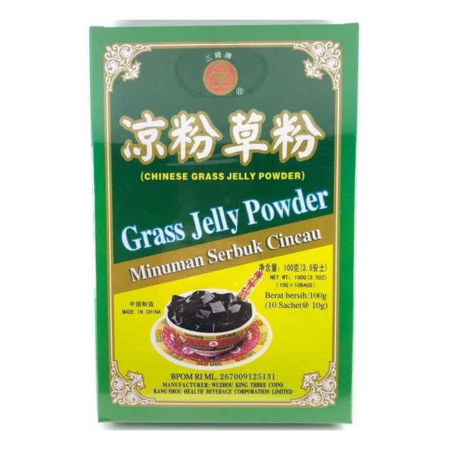 

bubuk cincau chinese grass jelly powder gui ling gao guilinggao three coins 100