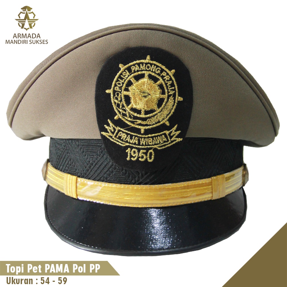 Topi Pet Polisi Pamong Praja Pama Ciputat - Topi Pet Pol PP