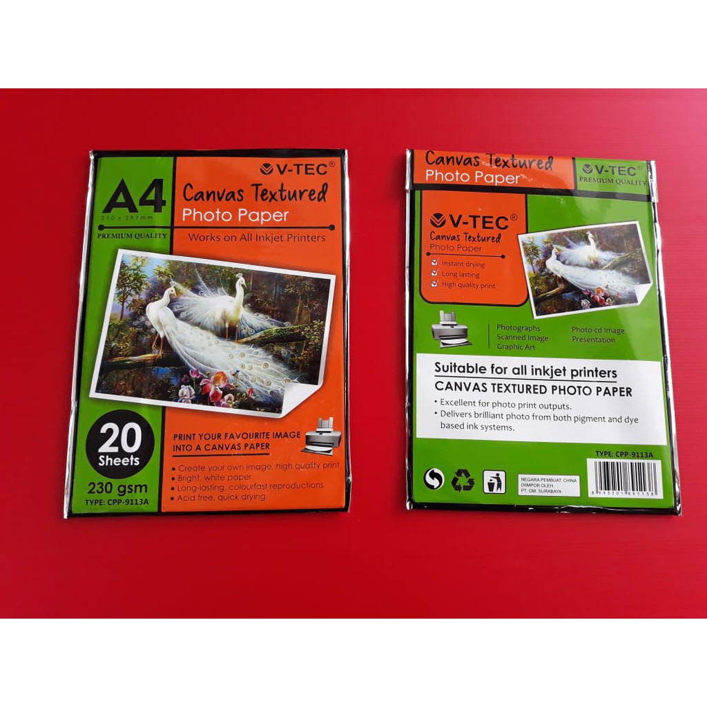 VTEC CANVAS TEXTURD PHOTO PAPER 230GSM
