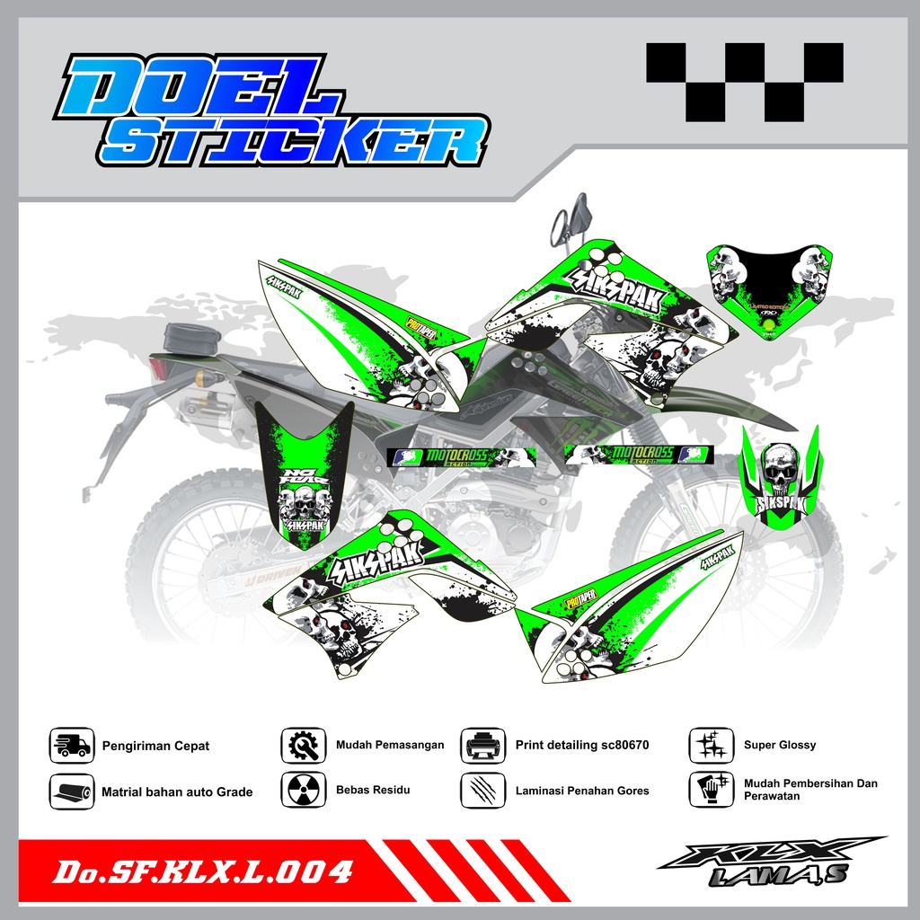 Sticker Striping Honda KLX L , S Lama List Variasi Hologram , Crome Doel 004