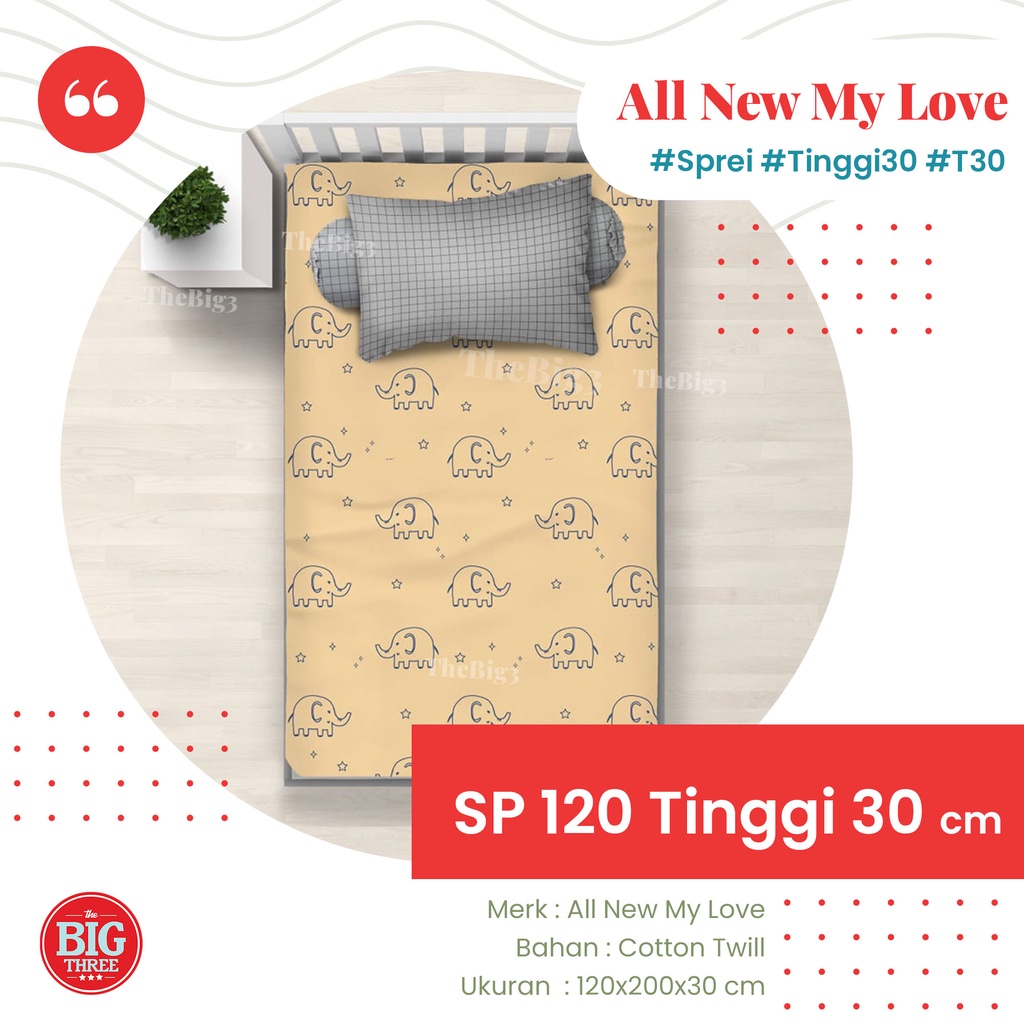 Sprei ALL NEW MY LOVE 120x200 Tinggi 30 BOHEMIAN BOTANIC COASTAL HARUKA TRIANGLES LUISA FOREST KOLASE MAPLE LEAF PAOLA WINTER  Single 120 T30 ML