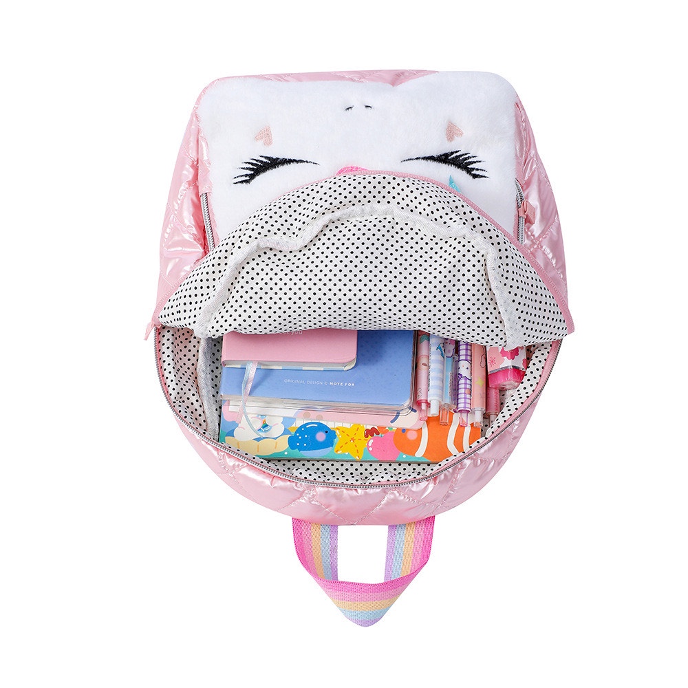 Tas ransel unicorn metalik bulu TU082 anak perempuan paud sd backpack sekolah