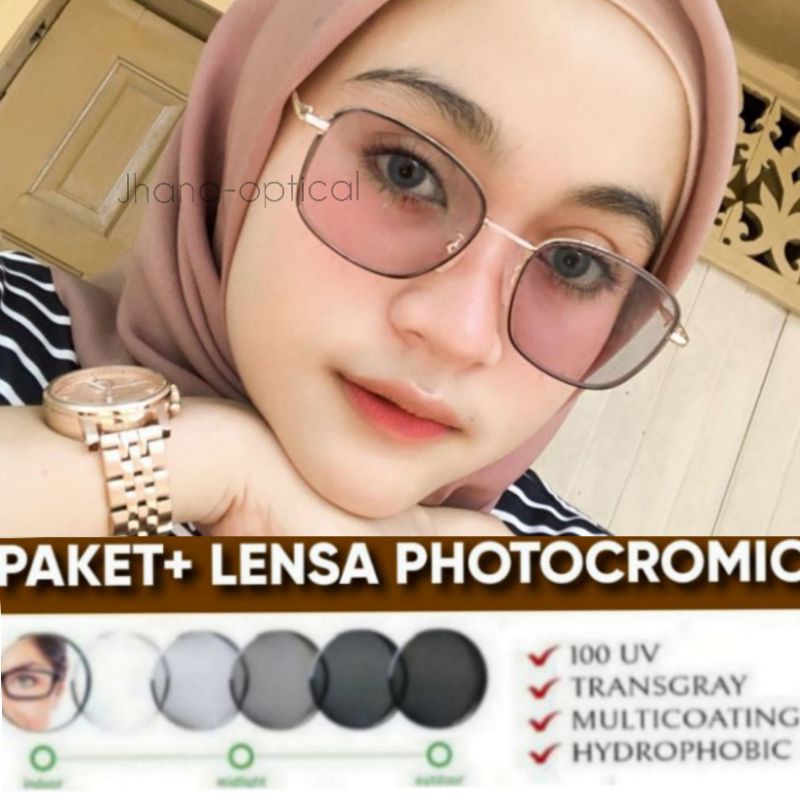 0frame (muka kecil) kacamata princess  paket lensa minus Antiradiasi