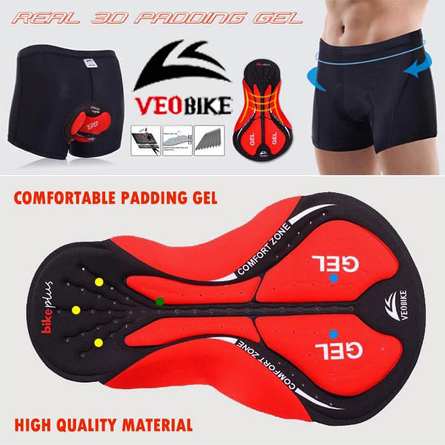  Celana  Sepeda  Padding 3D Gel Veobike Cool Max Cycling 