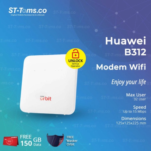 Promo Telkomsel Orbit Star 2 Huawei Wifi Router B312 Modem Wifi 4G Unlock Limited