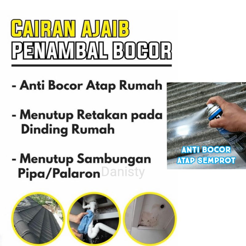 anti bocor atap seng semprot MJ 500 mili/atap seng/asbes/aquarium/kolam/tembok