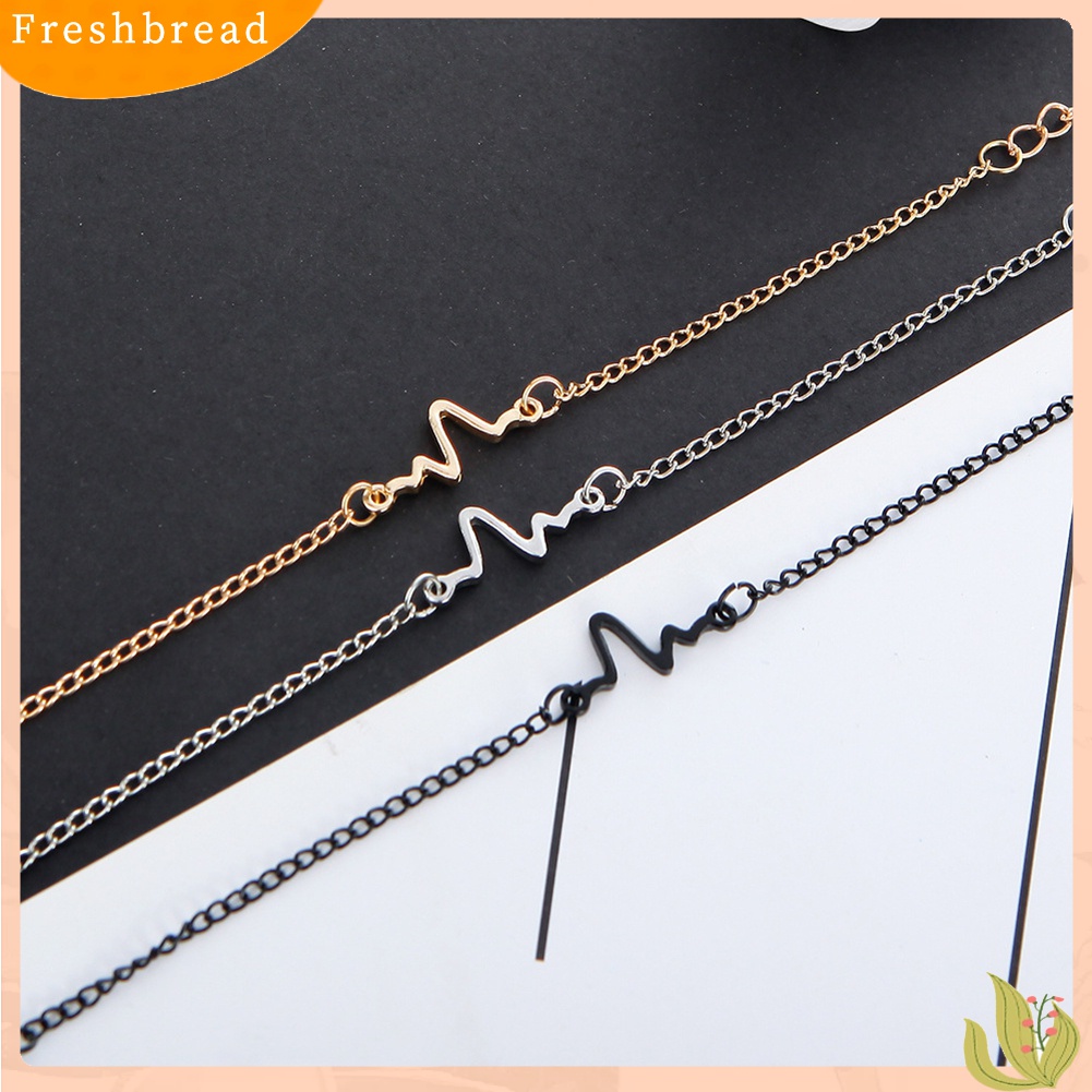 [Fresh] Gelang Tangan Strap Adjustable Motif Electrocardiogram Simple untuk Pria / Wanita / Pasangan