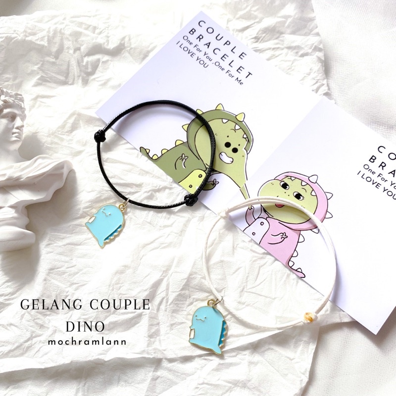 Gelang Dino Tali Anti Air / Gelang Couple Dinosaurus / Gelang Viral