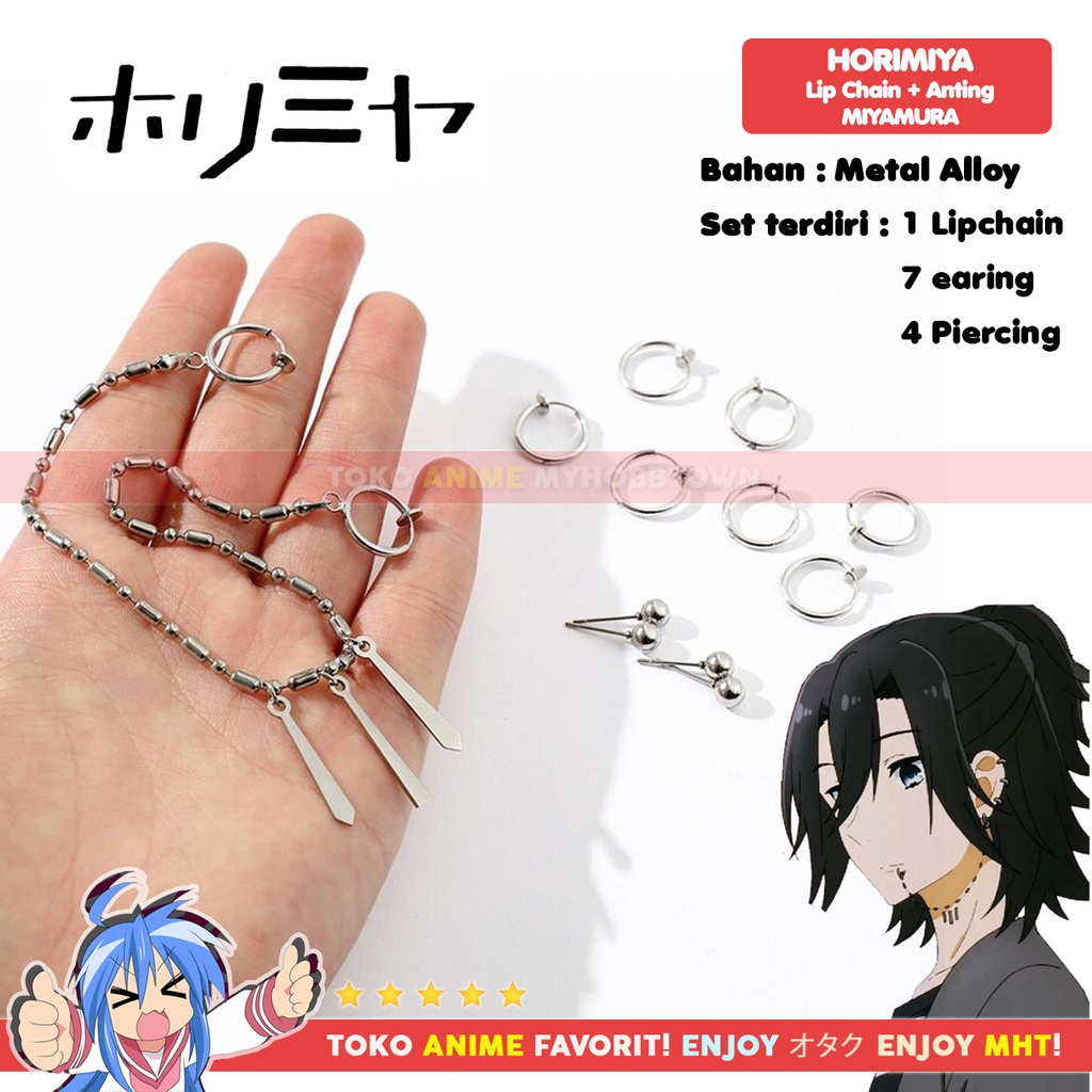 Anting Rantai Bibir Aksesori Lip Chain Horimiya Miyamura Izumi Cosplay