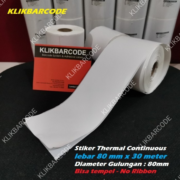 

PROMO LABEL STICKER 80 X 30 METER THERMAL 80mm PRINTER EPSON TM-82 MOKAPOS (76x30M)