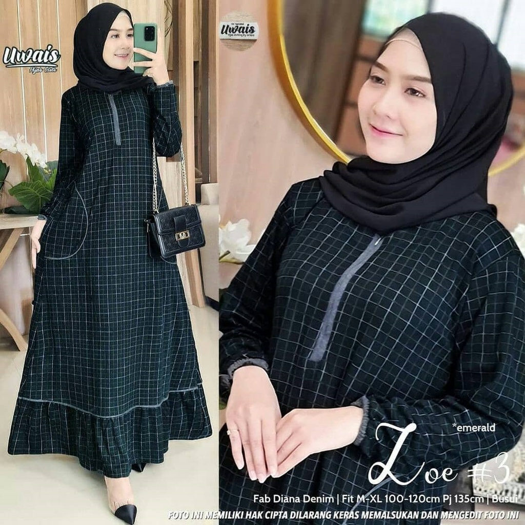 Gamis Wanita Calvin Jeans Diana Busui Tebal Melar Nyaman di Pakai Fane Levila Gamis Muslim Kekinian-ZOE3 BOTOL