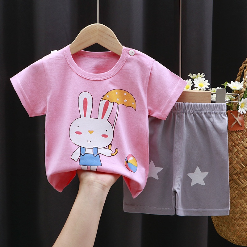 stoberi - SETELAN PENDEK ANAK H5 MOTIF HEWAN LUCU NEW1