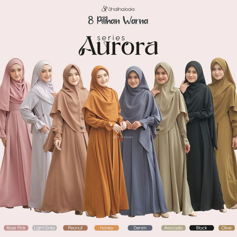 [READY STOK] Aurora series by shaliha.looks (ORIGINAL) | Dress set | dress basic | gamis set syar'i