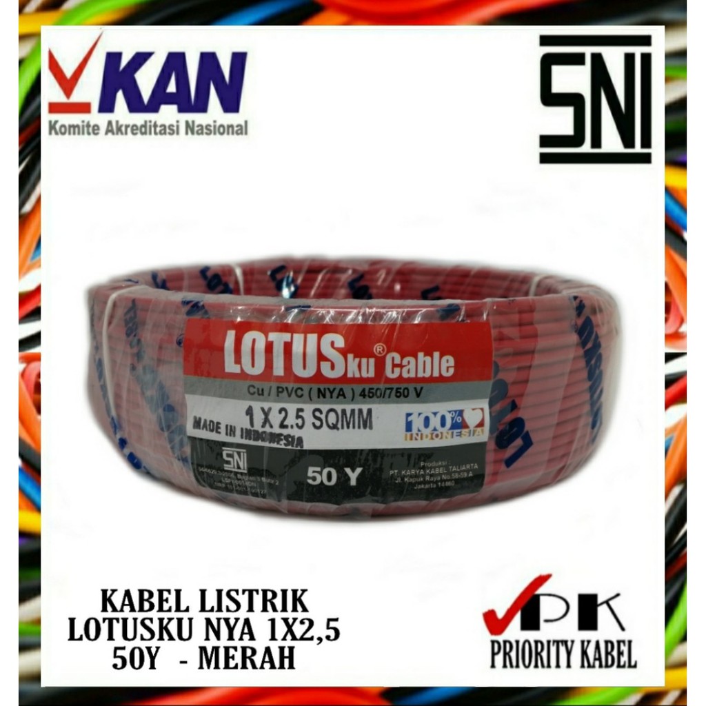 Kabel Listrik Kawat LOTUSku NYA 1x1,5 1x1.5 50 yard (50y)