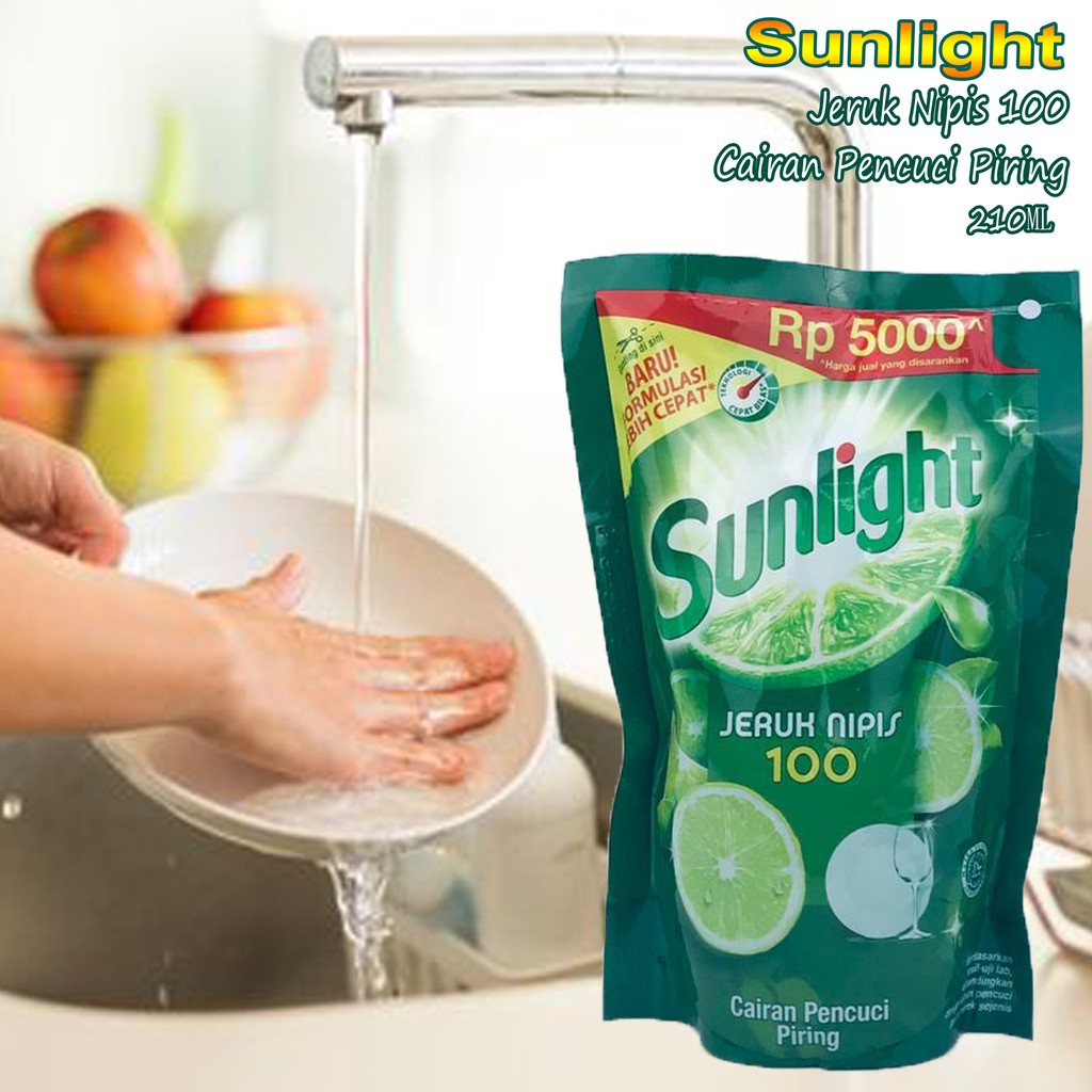 Sunlight / Cairan Pencuci Piring 100 / Jeruk Nipis / 210ml