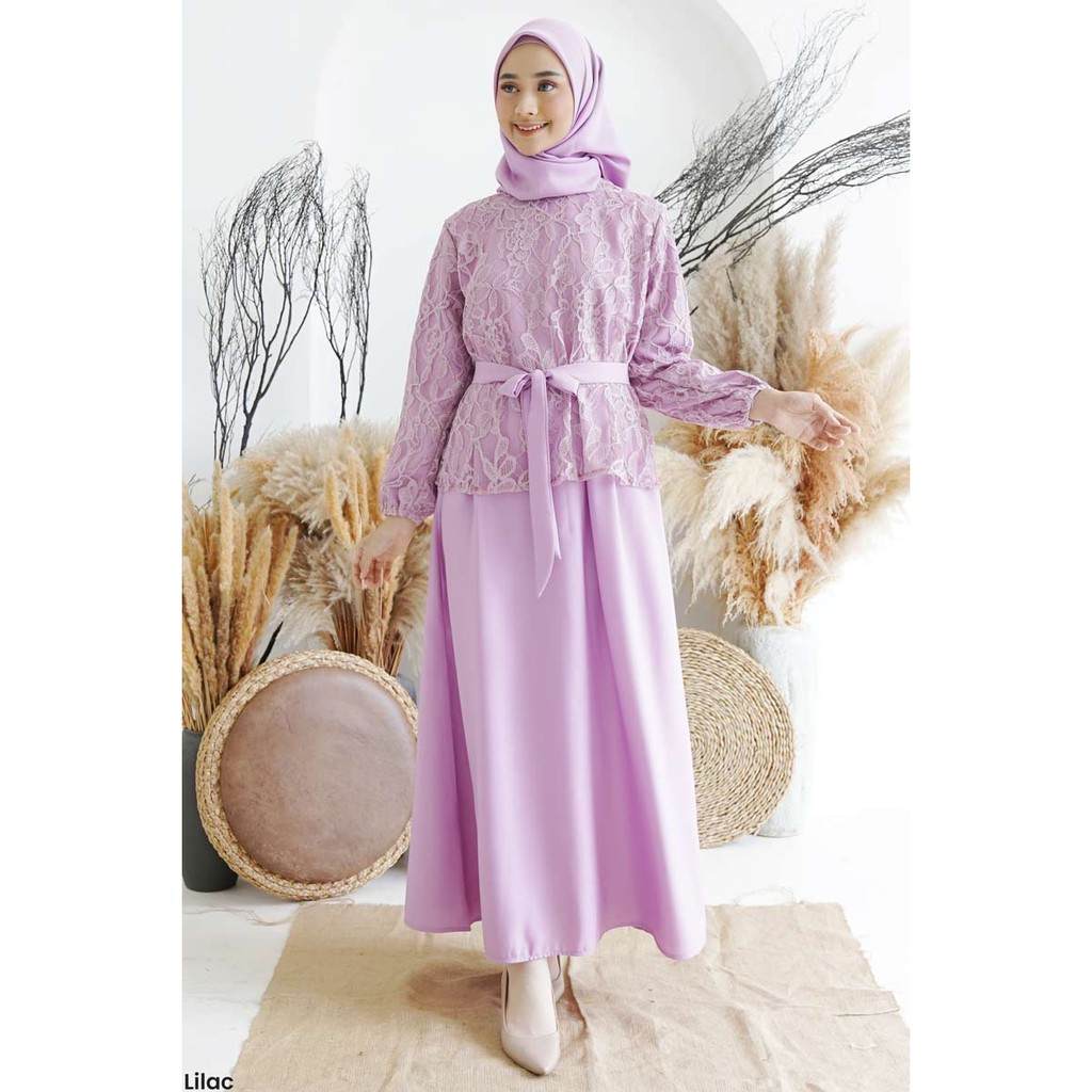 Dress Wanita Brukat Inaya Maxi