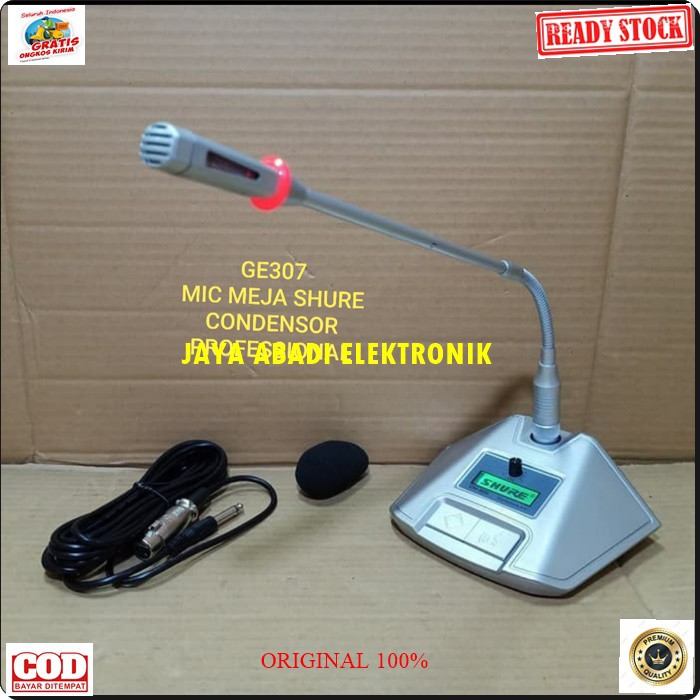 G307 SHURE MIC MEJA CONDENSER MIK TABLE DESK STANDING ELECTRIC CONDESOR MIKROPHONE MEETING PIDATO MIKROPHONE PODIUM MIMBAR PEKA SENSITIF PROFESIONAL PRO AUDIO SOUND SISTEM METING VOKAL PANGGUNG DJ STUDIO BISA DIGUNAKAN KESEGALA ALAT AUDIO PAKAI