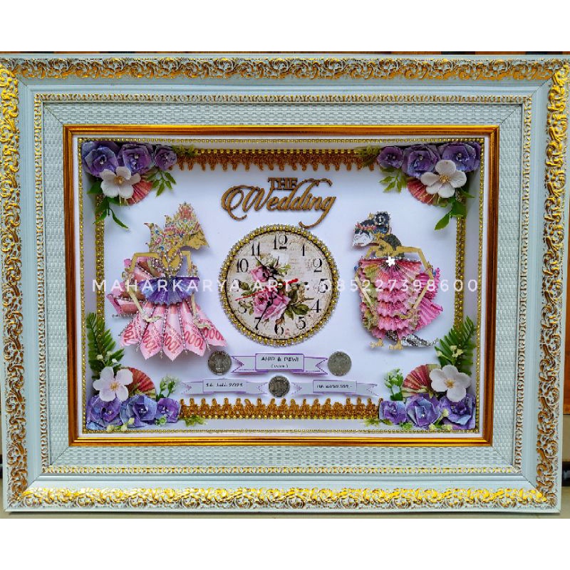 Hias Uang Mahar pernikahan uk. 30x40cm (12R) mahar wayang