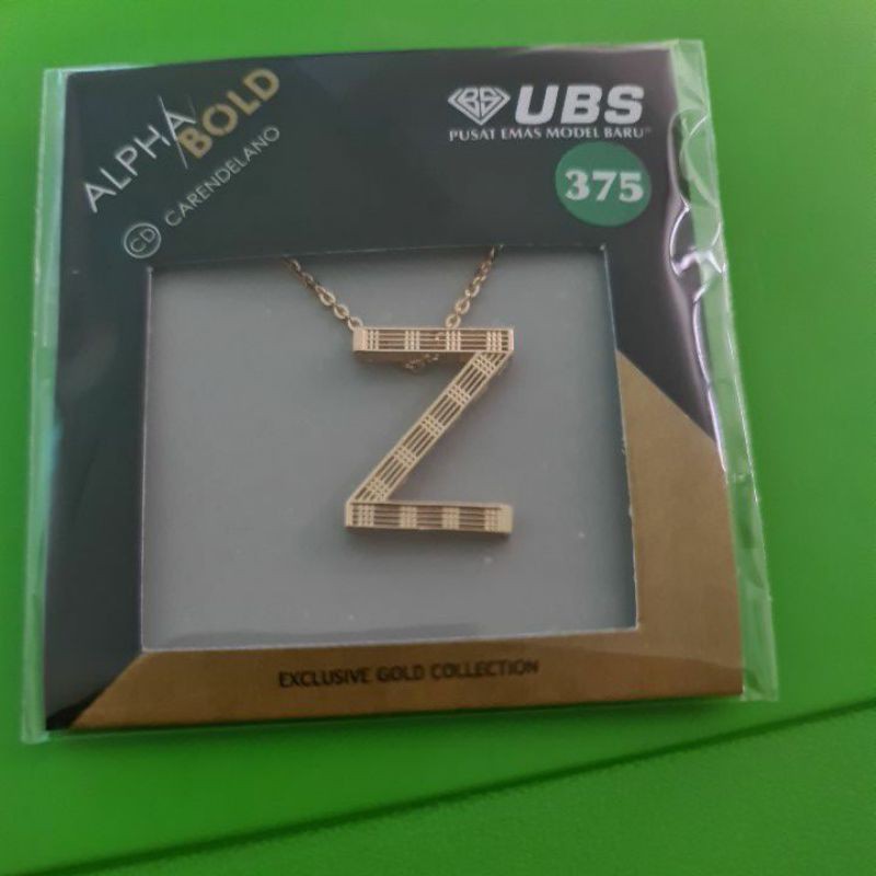 Kalung Alpha Bold huruf Z kadar 375 UBS