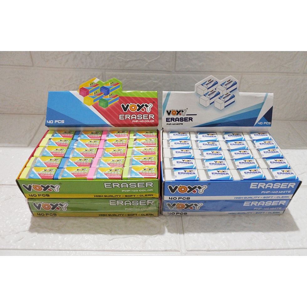 

(DAPAT 40 PC) Penghapus Pensil Kecil Putih - Warna / Eraser