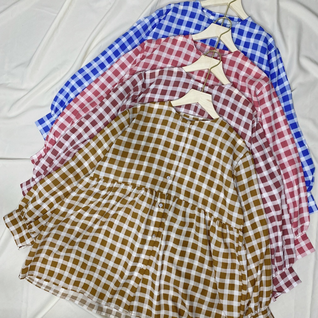 KEMEJA BLOUSE OVERSIZE  RAIN PREMIUM SHIRT BTS B499