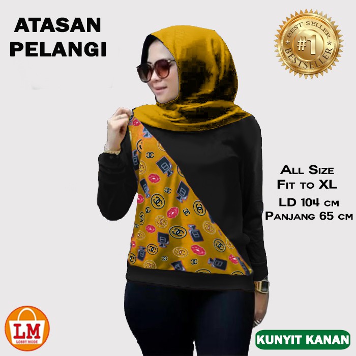 TERMURAH TERLARIS Baju Atasan Wanita  PELANGI Kaos Lengan Panjang TERBARU LMS 17339