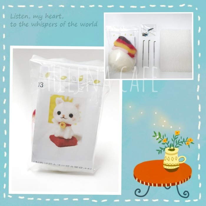 

DIY Kit boneka wool felt lucu Bahan untuk craft kerajinan - cat white