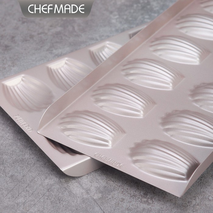 chefmade wk9849 - 12 cups non stick madeleine cake pan / loyang kerang