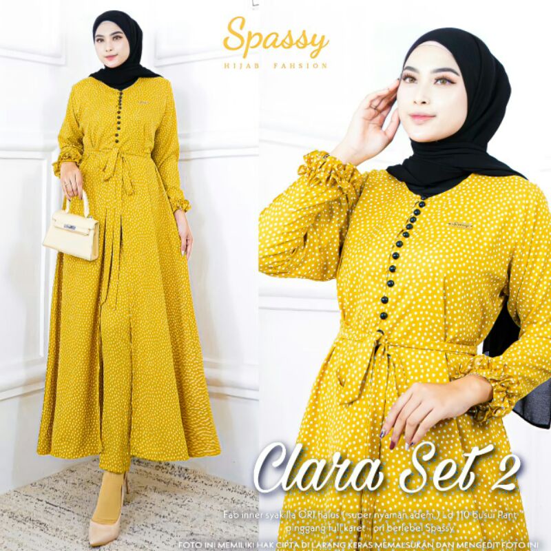 CLARA &amp; RAMIA Set (long tunik &amp; celana) Ori by Spassy