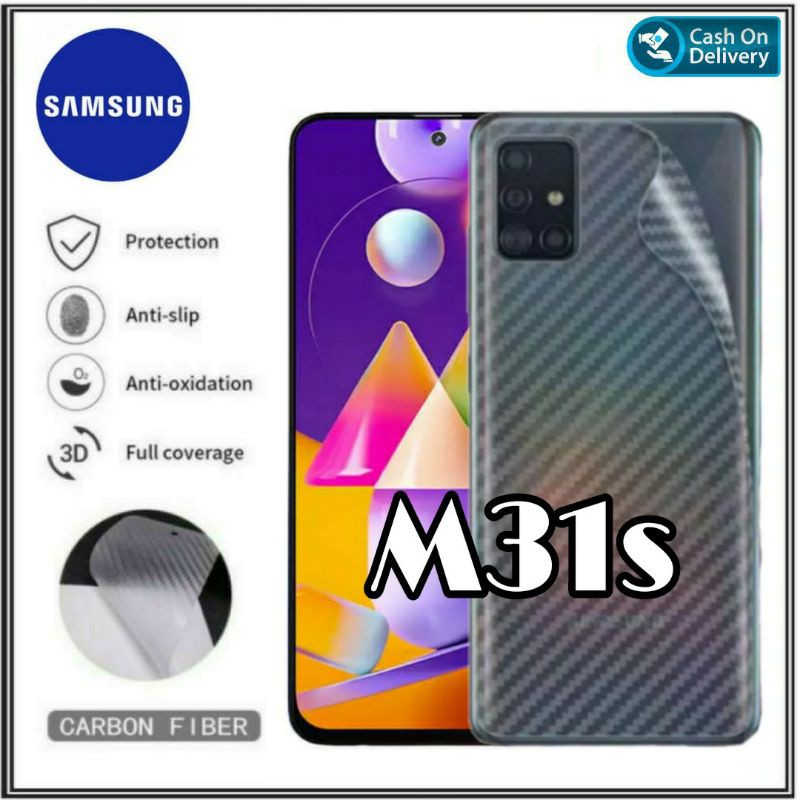 Garskin Carbon Samsung M31s 2020 Skin Anti Gores Belakang Hp Samsung Galaxy M31S