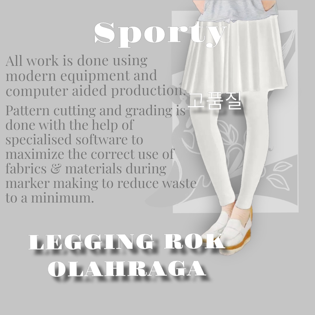 ROK LEGGING OLAHRAGA Putih - CELANA LEGGING ROK OLAHRAGA SEHARI HARI SENAM - YOGA - ZUMA - LARI - BE