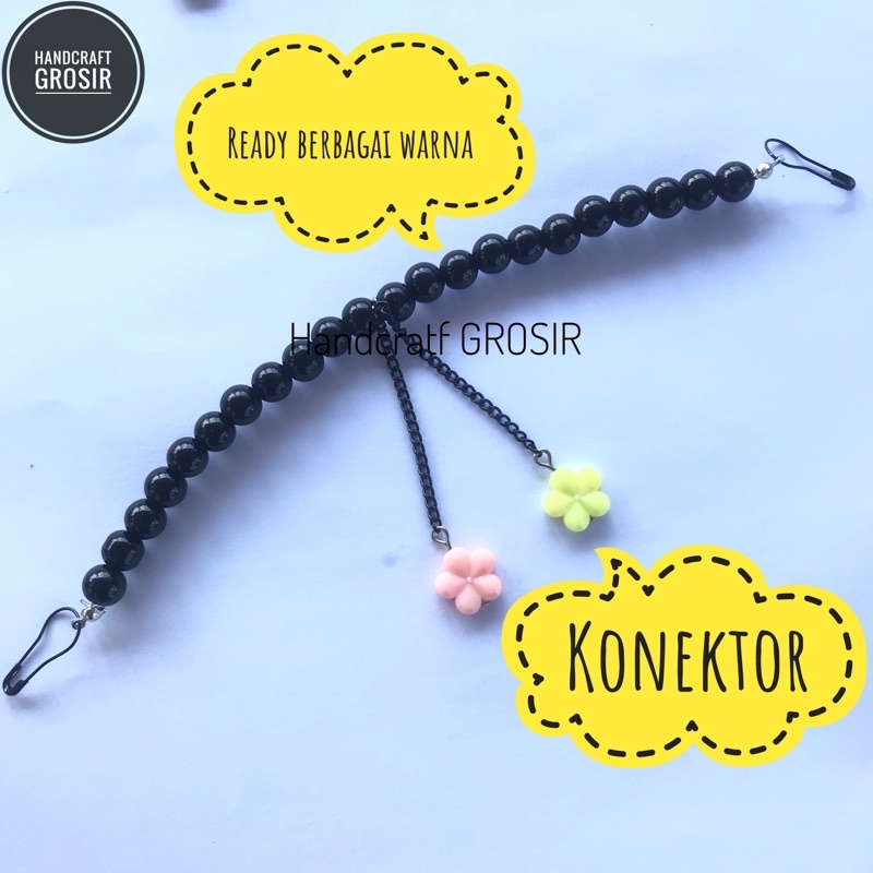 new cod KONEKTOR MUTIARA BUNGA KECIL GANTUNG TENGAH/konektor masker/konektor masker hijab/konektor h