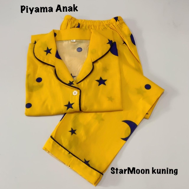 Piyama STARMOON KUNING bisa couple mom kids and family