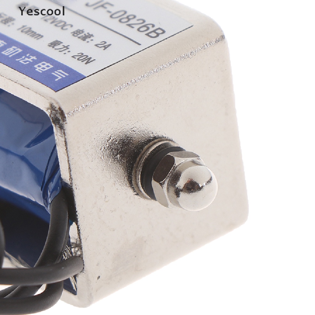 Yescool JF-0826B solenoid Elektromagnetik Tipe Tarik Dorong 20N 12V / 2A 10mm