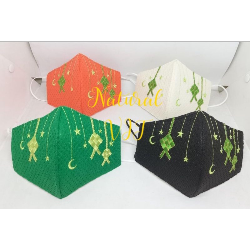 Masker bordir ketupat // edisi lebaran / idul fitri