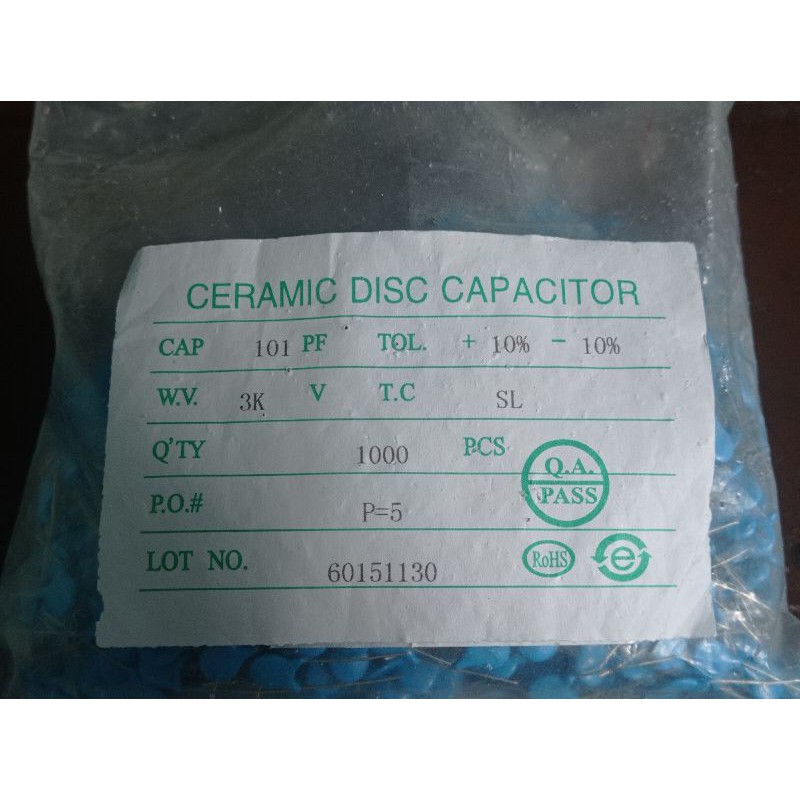 kapasitor 100pf 3kv capacitor HV high voltage 100 pf 100p 101