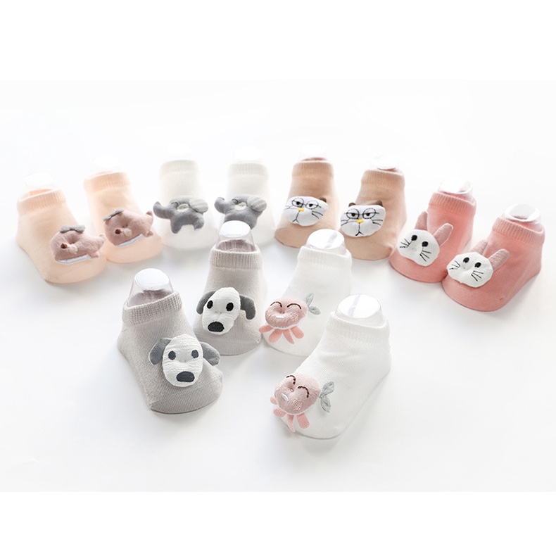 Kaos kaki boneka binatang 3D untuk 0-9 bulan