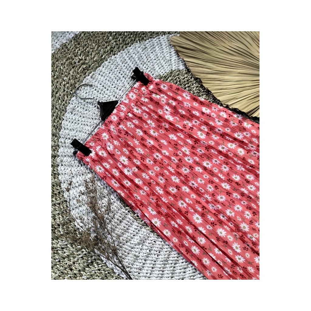 ROK PLISKET YUNA TERBARU // ROK PLISKET BUNGA SIZE DEWASA // ROK MOTIF BUNGA KECIL