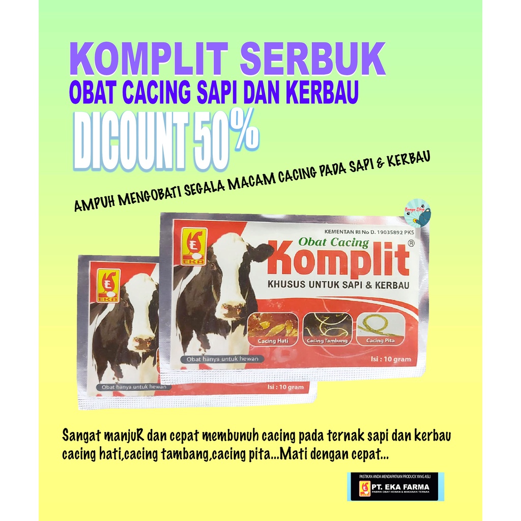 KOMPLIT-OBAT CACING SAPI-MENGOBATI SEMUA JENIS PENYAKIT CACING SAPI DAN KERBAU