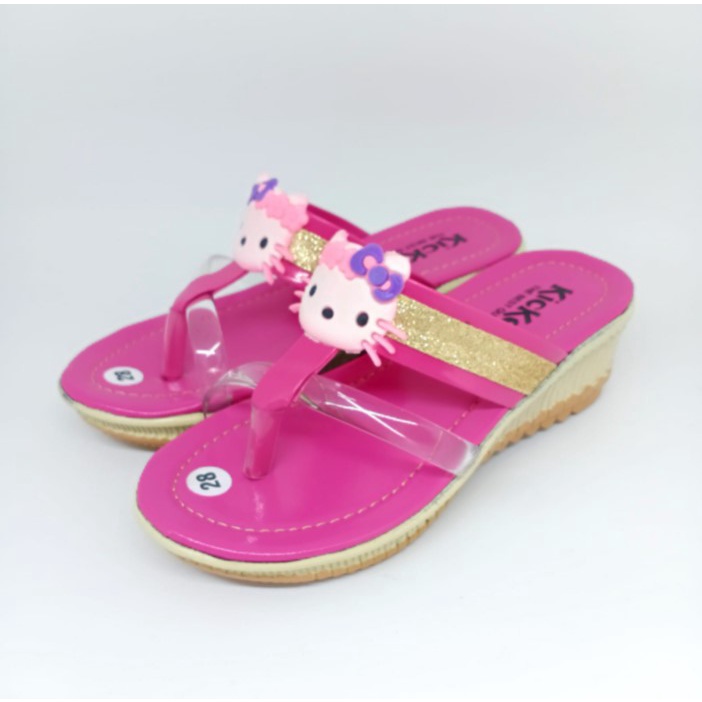 Sandal Anak Perempuan Kickers Jepit Wedges 26 - 35 HK Hak 3 Cm Casual Fashion N13