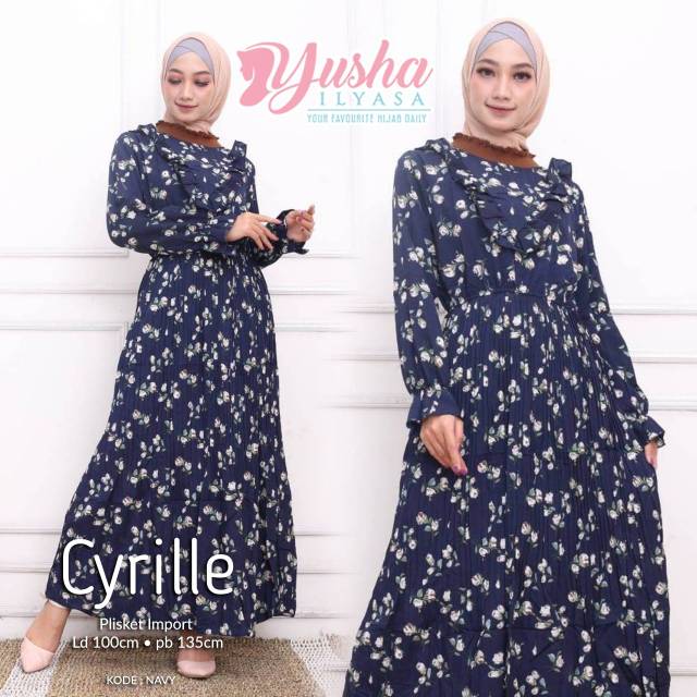 Cyrille Dress Plisket Import Kekinian by Yusha Ilyasa | Gamis Plisket Murah | Wedding Dress