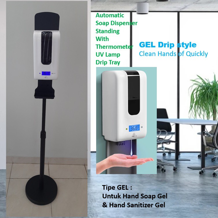 Soap Dispenser Standing Otomatis Thermometer F406NT Auto Dispenser Sanitizer Sensor