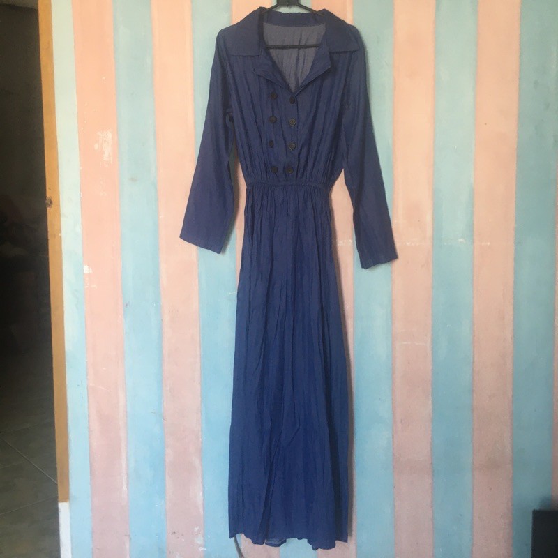 Gamis Dress denim katun preloved/ Gamis Preloved/ Gamis denim bekas/ Dress murah